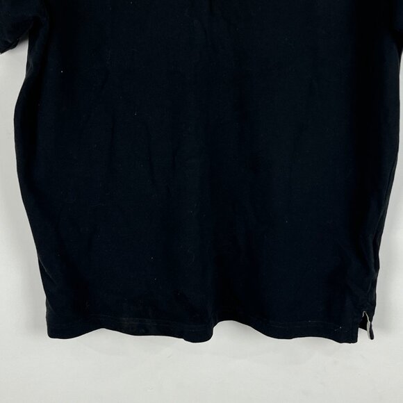 Van Heusen Polo T Shirt Size L Black Short Sleeve Button Up Collared Cotton - Picture 4 of 9
